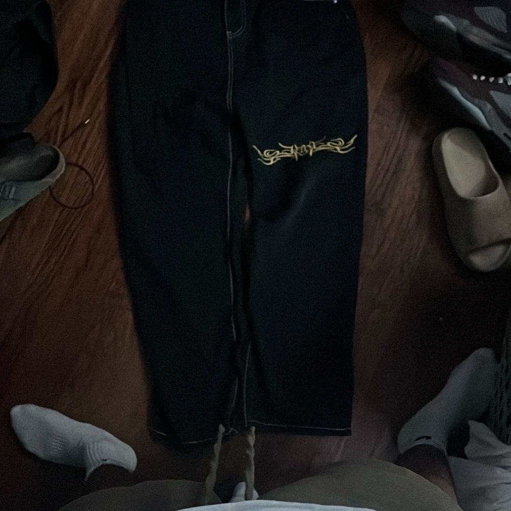 Black jncos with Gold Embroidery